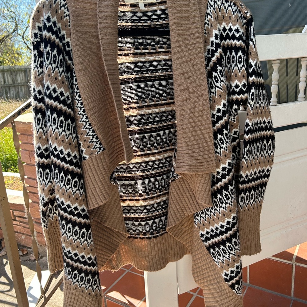 Miami Brown and Black Geometric Cardigan